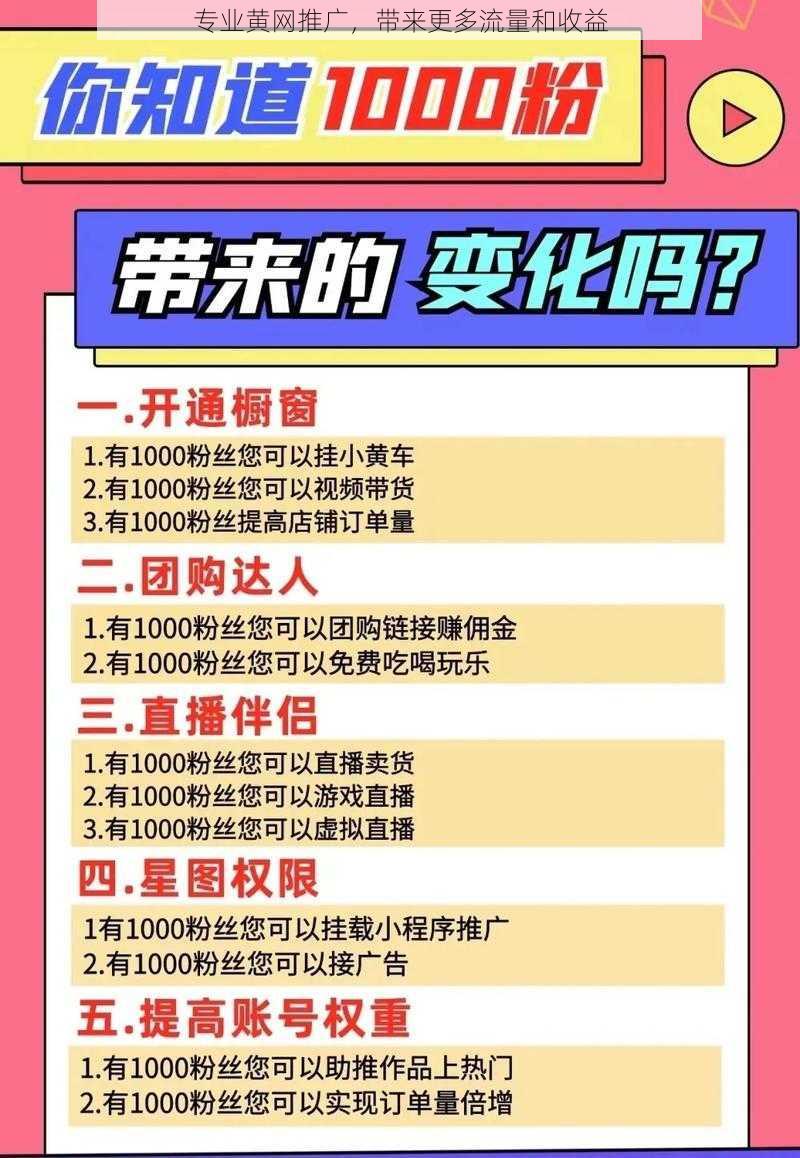 专业黄网推广,带来更多流量和收益