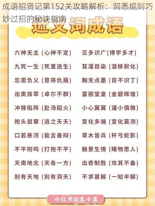 成语招贤记第152关攻略解析:洞悉规则巧妙过招的秘诀指南
