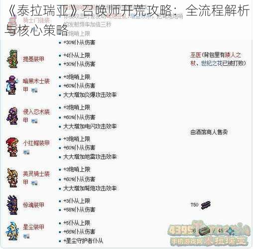 《泰拉瑞亚》召唤师开荒攻略:全流程解析与核心策略