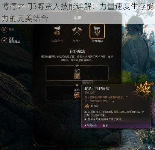 博德之门3野蛮人技能详解:力量速度生存能力的完美结合