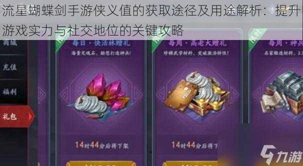 流星蝴蝶剑手游侠义值的获取途径及用途解析:提升游戏实力与社交地位的关键攻略