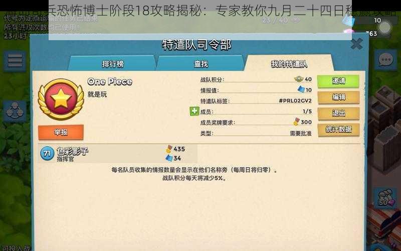 海岛奇兵恐怖博士阶段18攻略揭秘:专家教你九月二十四日稳赢攻略详解