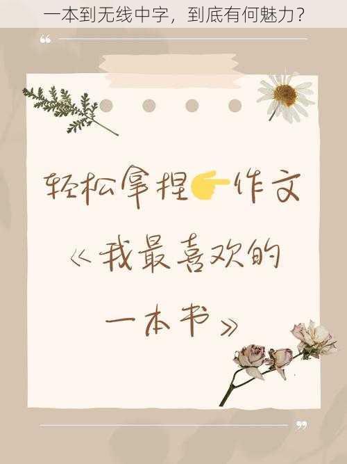 一本到无线中字,到底有何魅力?