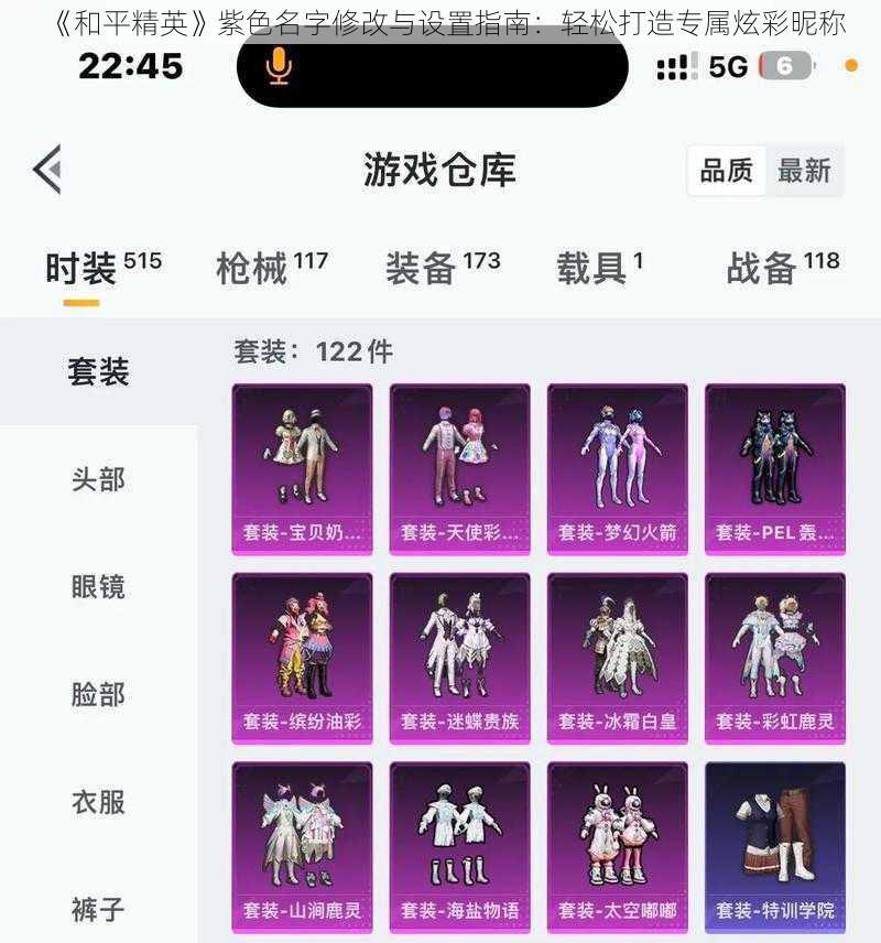 《和平精英》紫色名字修改与设置指南:轻松打造专属炫彩昵称