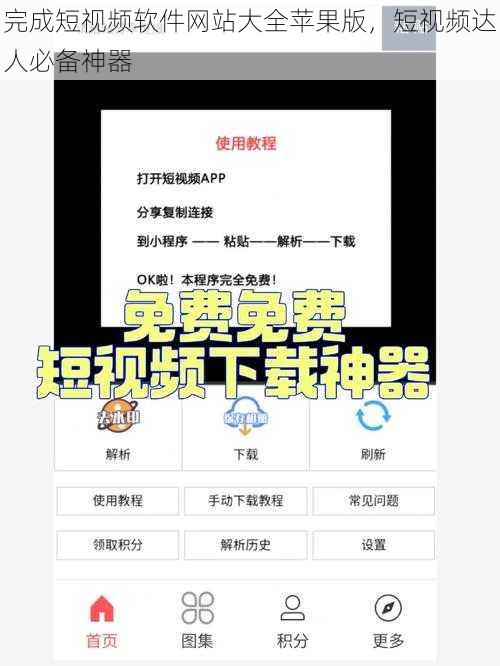 完成短视频软件网站大全苹果版,短视频达人必备神器