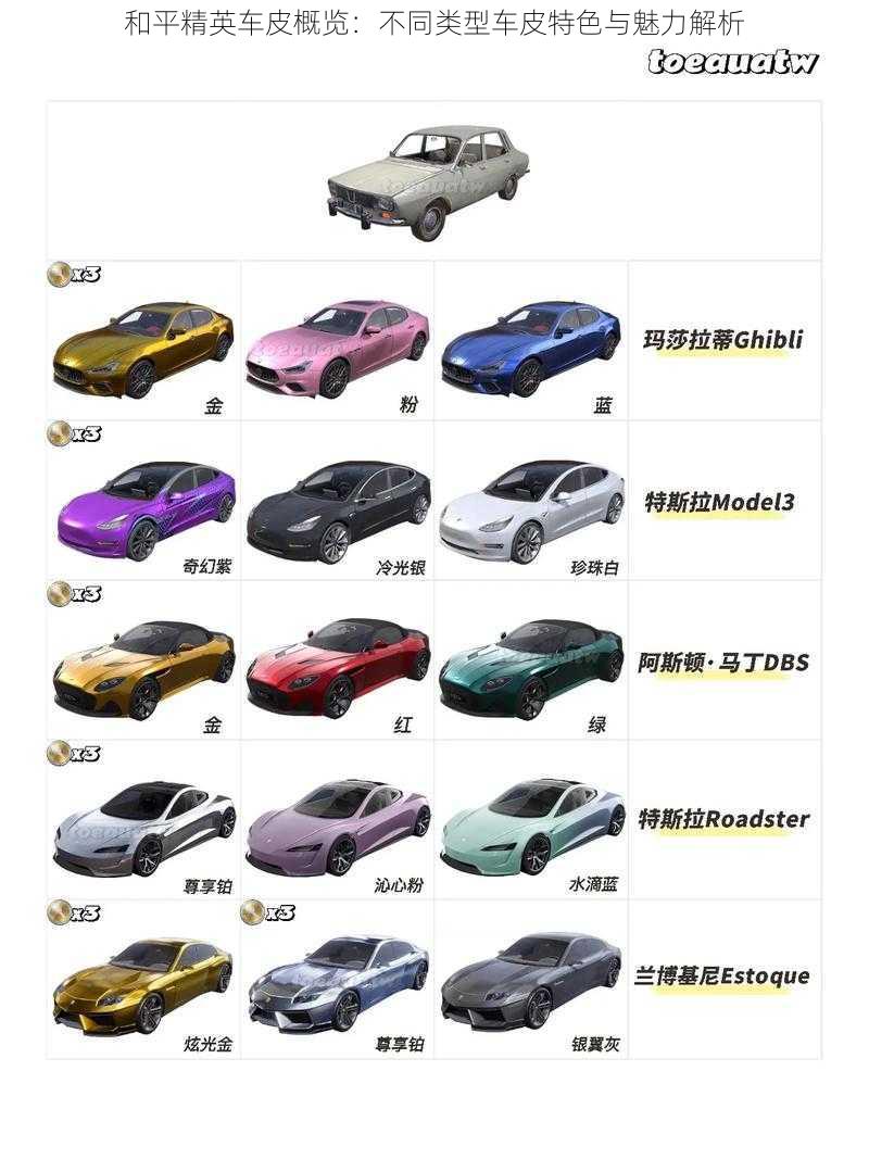 和平精英车皮概览:不同类型车皮特色与魅力解析