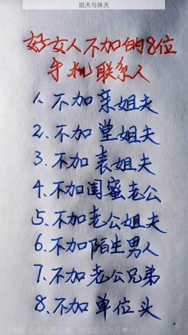 姐夫与妹夫