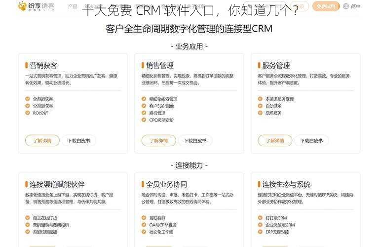 十大免费 CRM 软件入口,你知道几个?