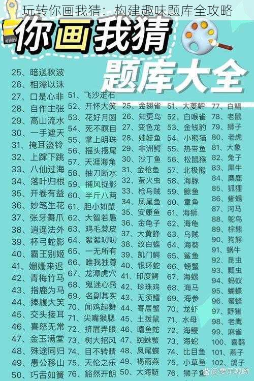 玩转你画我猜:构建趣味题库全攻略