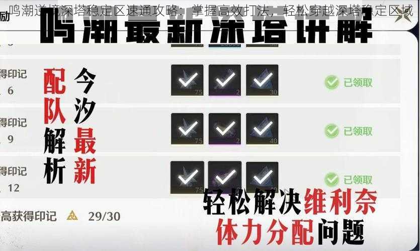 鸣潮逆境深塔稳定区速通攻略:掌握高效打法,轻松穿越深塔稳定区域