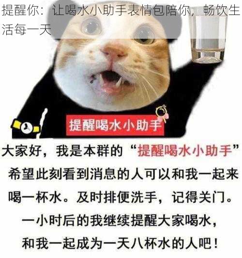提醒你:让喝水小助手表情包陪你,畅饮生活每一天