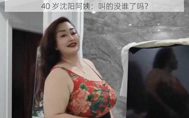 40 岁沈阳阿姨:叫的没谁了吗?
