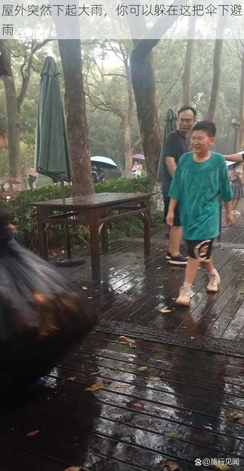 屋外突然下起大雨,你可以躲在这把伞下避雨