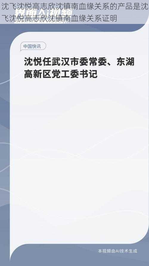 沈飞沈悦高志欣沈镇南血缘关系的产品是沈飞沈悦高志欣沈镇南血缘关系证明