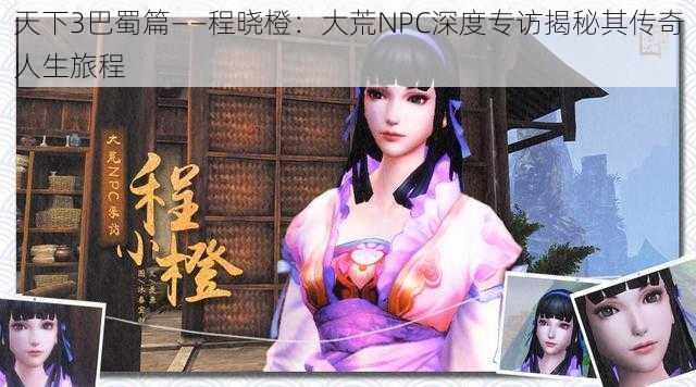 天下3巴蜀篇——程晓橙:大荒NPC深度专访揭秘其传奇人生旅程