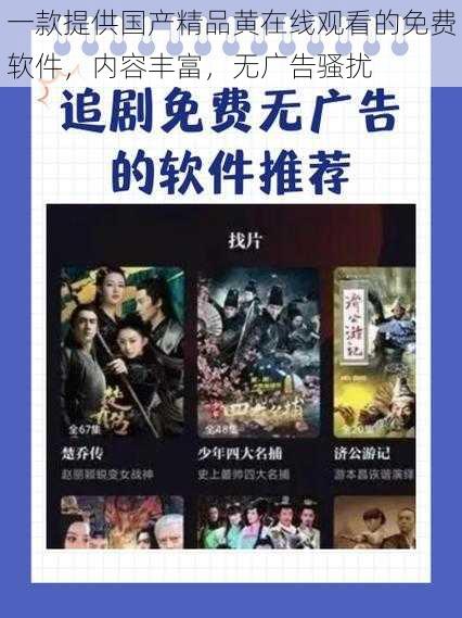 一款提供国产精品黄在线观看的免费软件,内容丰富,无广告骚扰