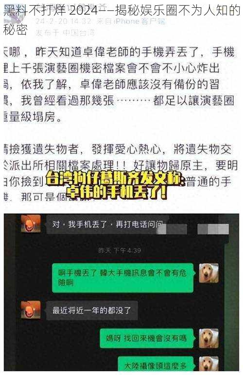 黑料不打烊 2024——揭秘娱乐圈不为人知的秘密