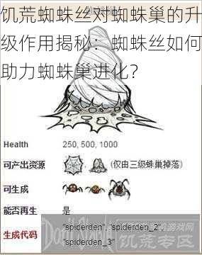 饥荒蜘蛛丝对蜘蛛巢的升级作用揭秘:蜘蛛丝如何助力蜘蛛巢进化?