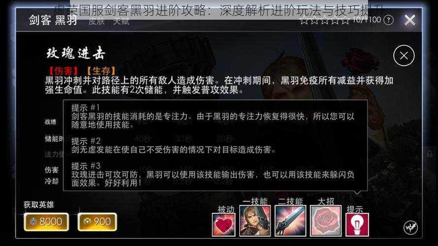 虚荣国服剑客黑羽进阶攻略:深度解析进阶玩法与技巧提升