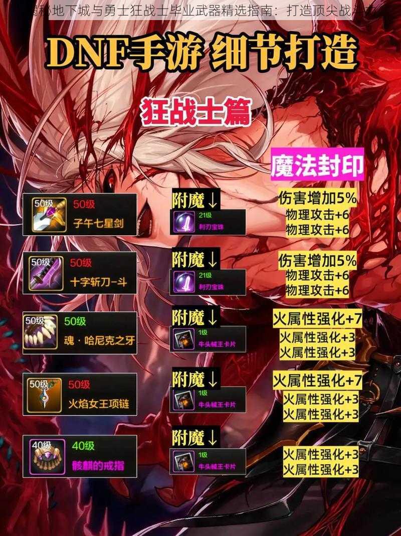 揭秘地下城与勇士狂战士毕业武器精选指南:打造顶尖战斗力