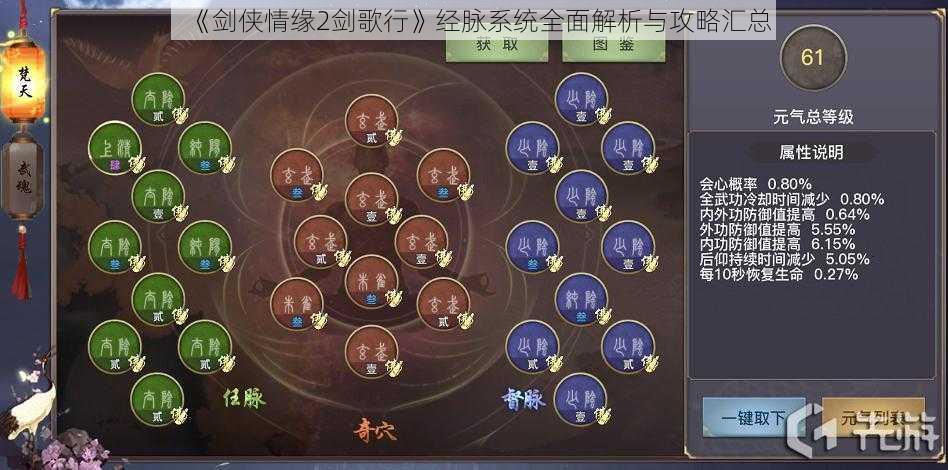 《剑侠情缘2剑歌行》经脉系统全面解析与攻略汇总