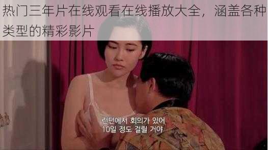 热门三年片在线观看在线播放大全,涵盖各种类型的精彩影片