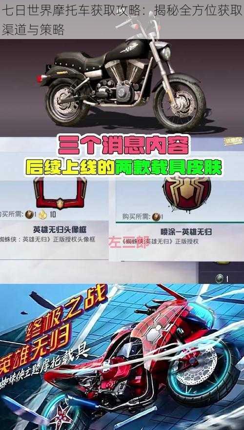 七日世界摩托车获取攻略:揭秘全方位获取渠道与策略