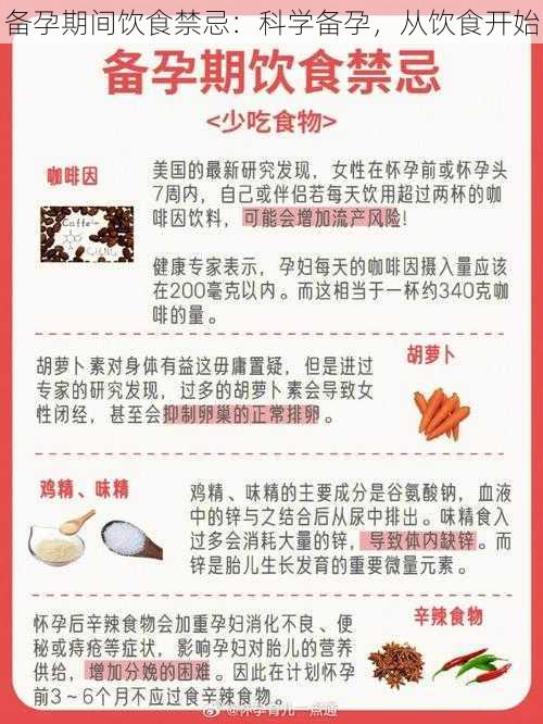 备孕期间饮食禁忌:科学备孕,从饮食开始