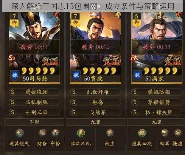深入解析三国志13包围网:成立条件与策略运用