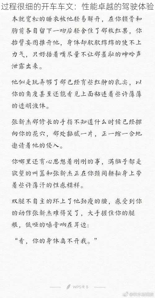 过程很细的开车车文:性能卓越的驾驶体验