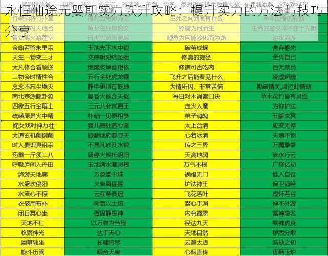 永恒仙途元婴期实力跃升攻略:提升实力的方法与技巧分享