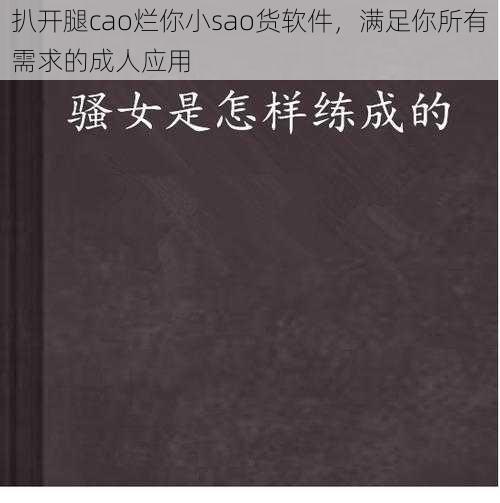 扒开腿cao烂你小sao货软件,满足你所有需求的成人应用