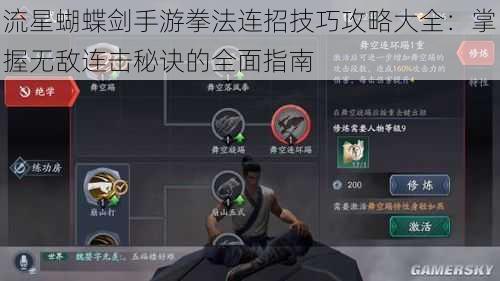 流星蝴蝶剑手游拳法连招技巧攻略大全:掌握无敌连击秘诀的全面指南