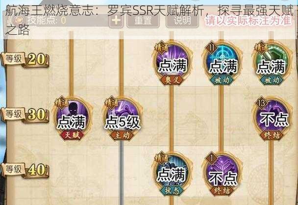 航海王燃烧意志:罗宾SSR天赋解析,探寻最强天赋之路