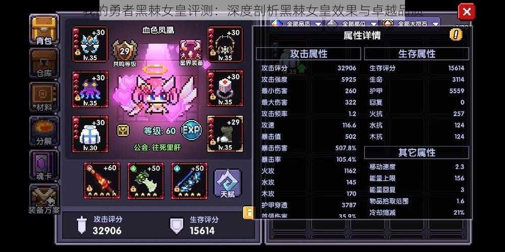 我的勇者黑棘女皇评测:深度剖析黑棘女皇效果与卓越品质