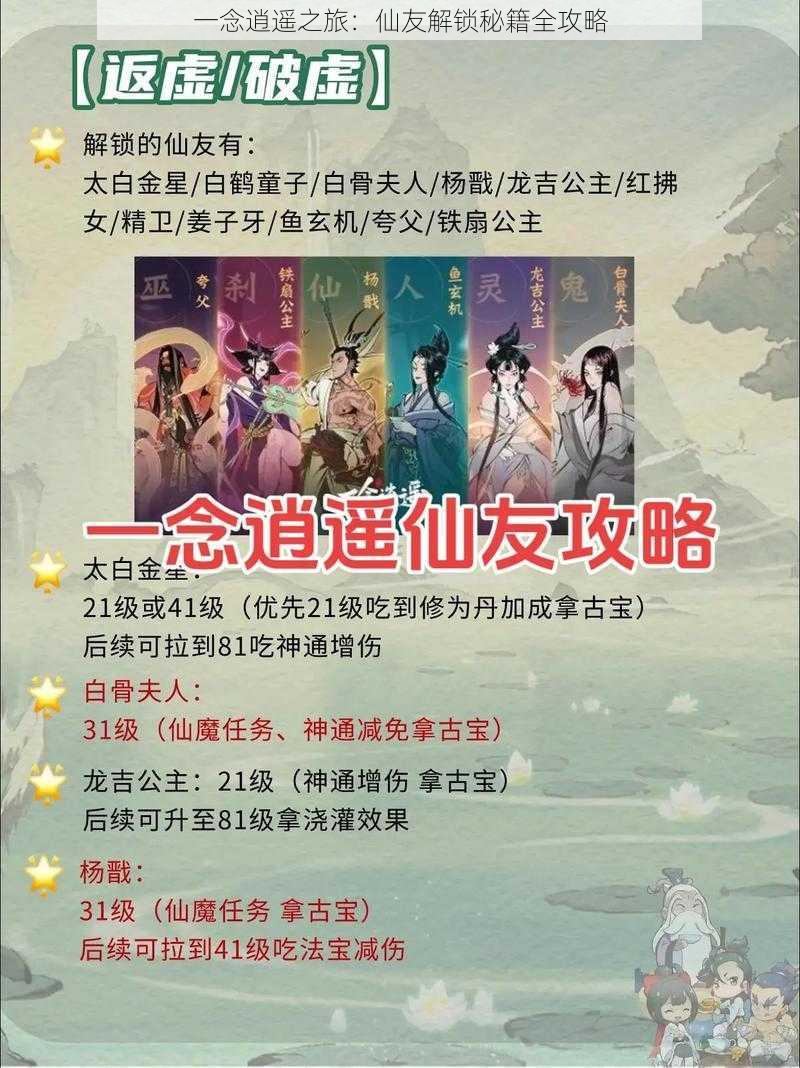 一念逍遥之旅:仙友解锁秘籍全攻略