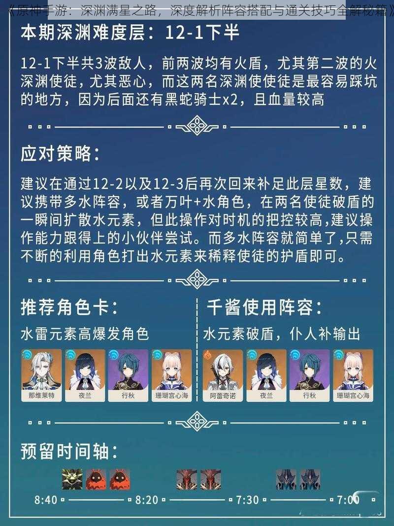 《原神手游:深渊满星之路,深度解析阵容搭配与通关技巧全解秘籍》