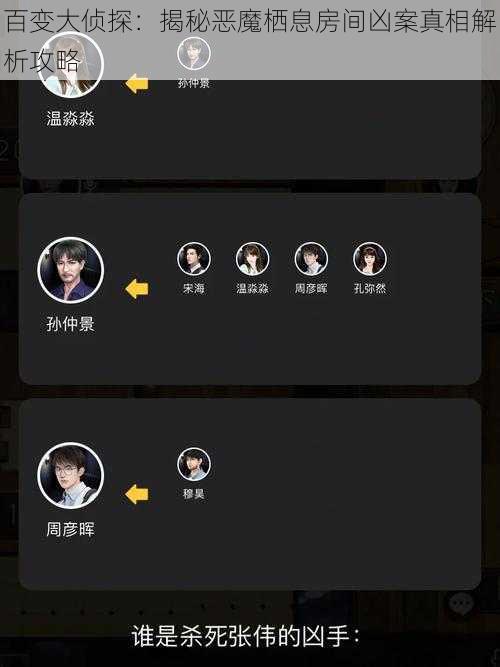 百变大侦探:揭秘恶魔栖息房间凶案真相解析攻略