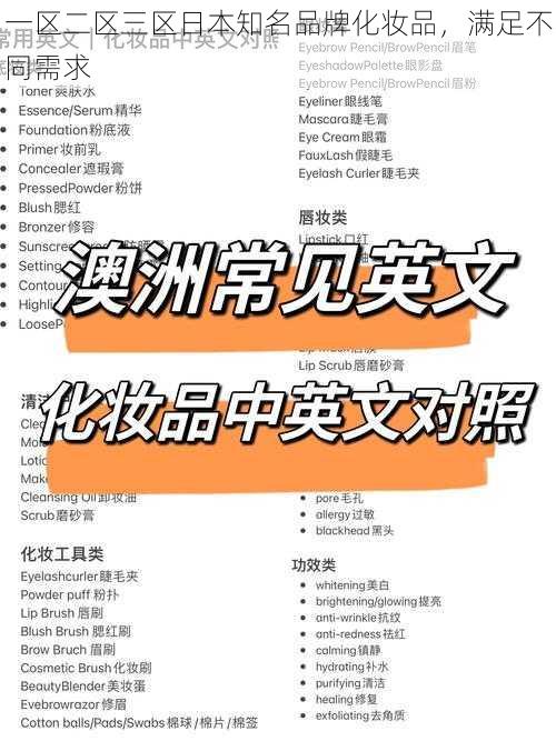 一区二区三区日本知名品牌化妆品,满足不同需求