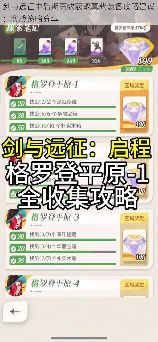 剑与远征中后期高效获取真紫装备攻略建议:实战策略分享