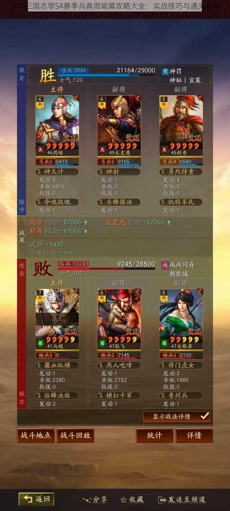 少年三国志零S4赛季兵典周瑜篇攻略大全:实战技巧与通关策略