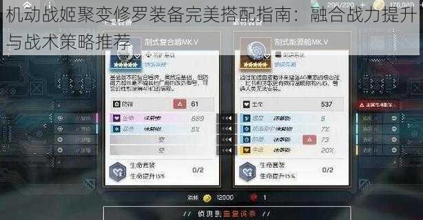 机动战姬聚变修罗装备完美搭配指南:融合战力提升与战术策略推荐