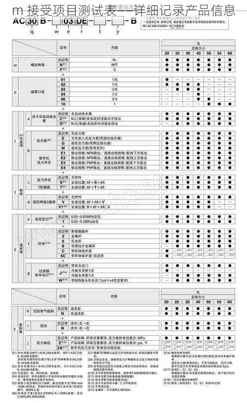 m 接受项目测试表——详细记录产品信息