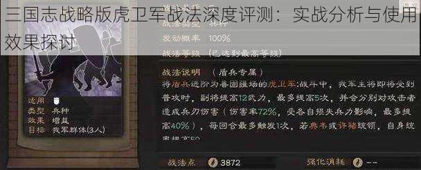 三国志战略版虎卫军战法深度评测:实战分析与使用效果探讨