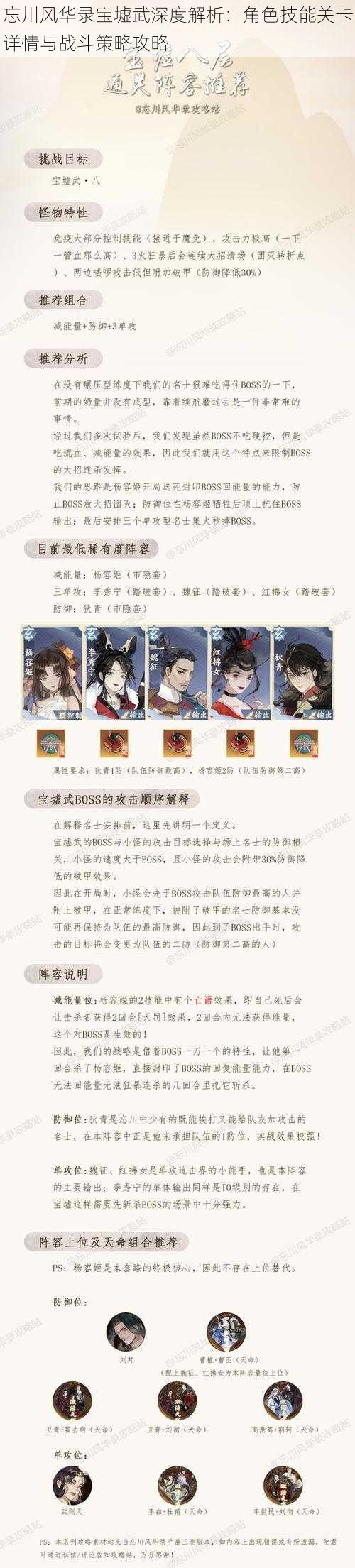 忘川风华录宝墟武深度解析:角色技能关卡详情与战斗策略攻略