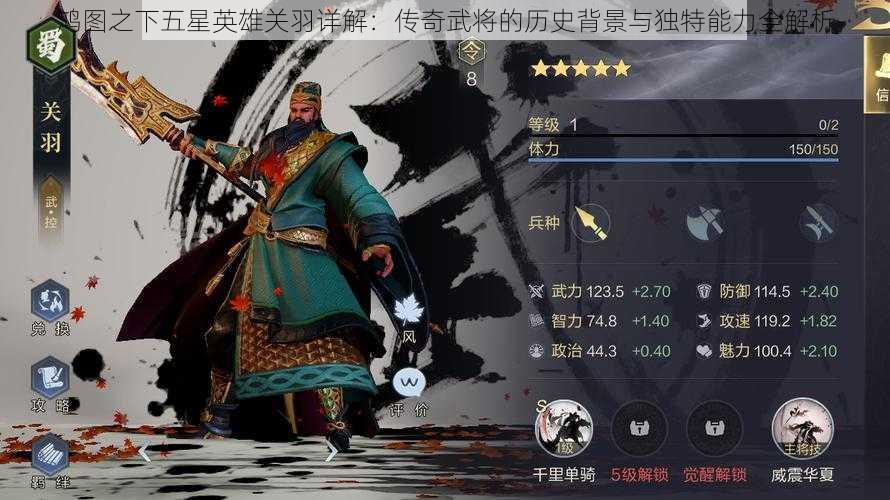鸿图之下五星英雄关羽详解:传奇武将的历史背景与独特能力全解析