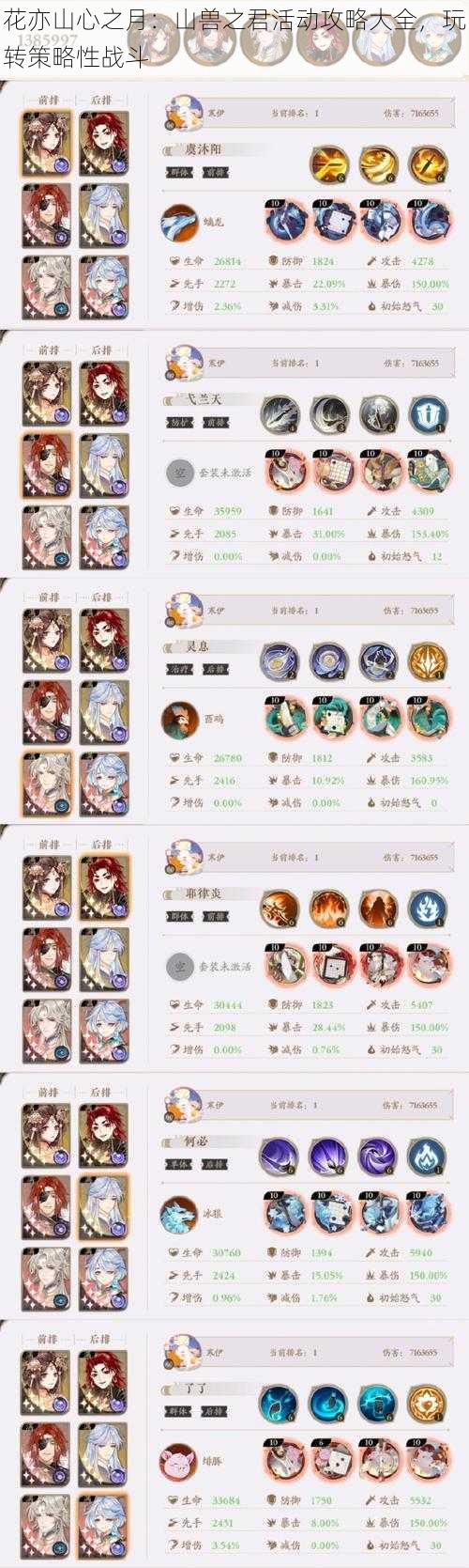 花亦山心之月：山兽之君活动攻略大全，玩转策略性战斗