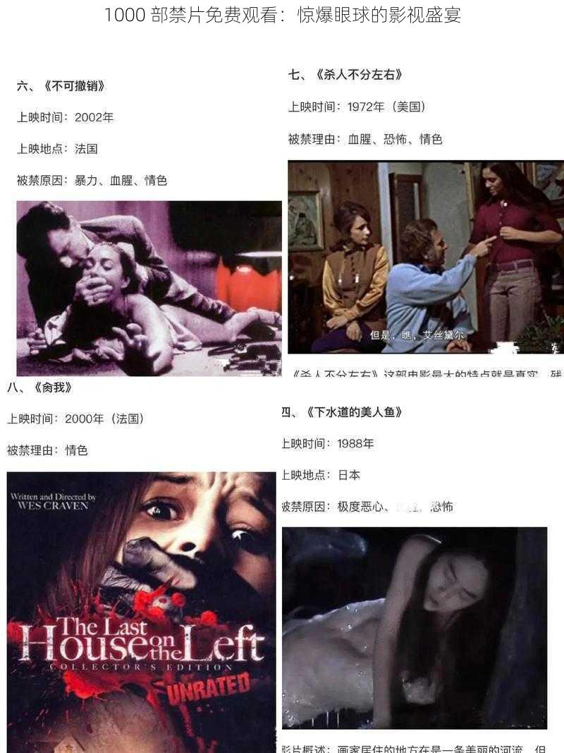 1000 部禁片免费观看:惊爆眼球的影视盛宴