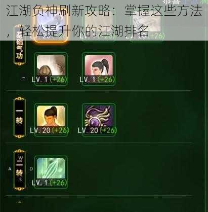 江湖负神刷新攻略:掌握这些方法,轻松提升你的江湖排名
