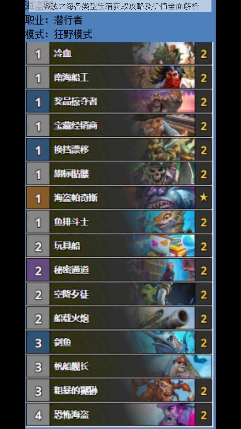 盗贼之海各类型宝箱获取攻略及价值全面解析